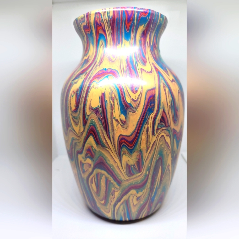 Handpainted glass vase